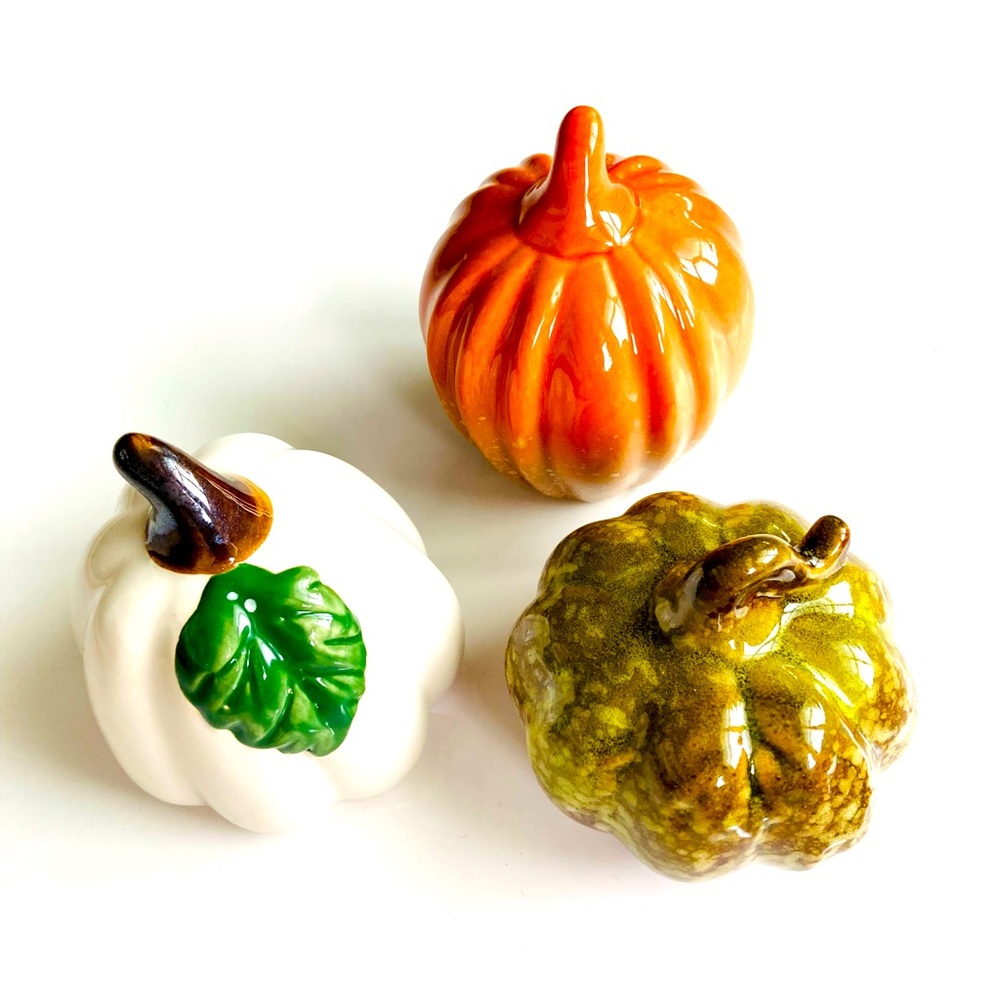 🆕 Home Fall Decor Set of 3 Pumpkin Halloween Thanksgiving Decor